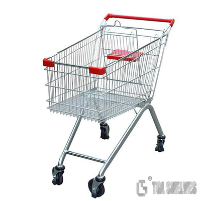 European 80L Grocery Store Supermarket Shopping Cart Red Green Orange