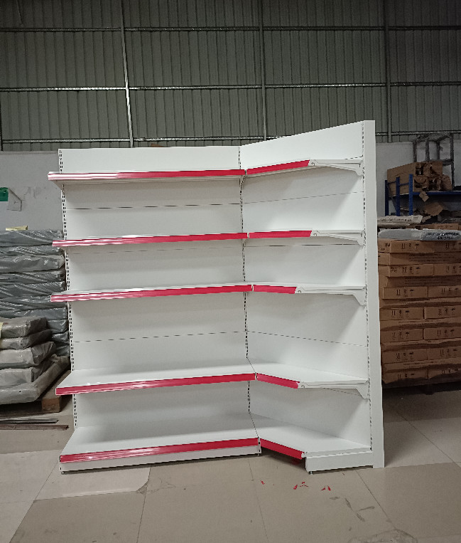 Rak Rak Supermarket Matt Hitam SGS ISO Heavy Duty Gondola Kapasitas ...